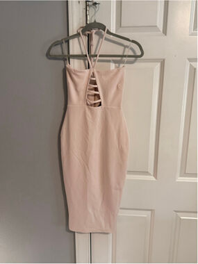 Women's Nookie Giselle Nude Halter Cutout Midi Dress Size AU 8/US 4